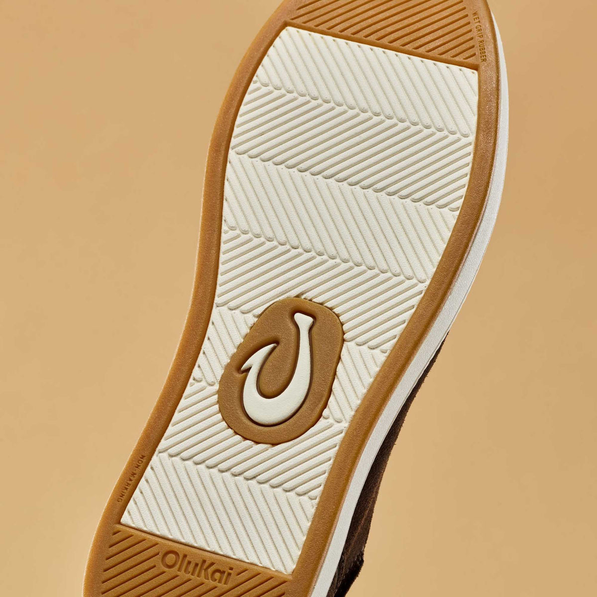 OluKai Kākaha Nia Men‘s Suede Slip-On Shoes - Dark Wood