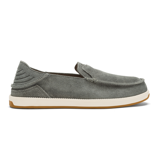 OluKai Kākaha Nia Men‘s Suede Slip-On Shoes - Ash