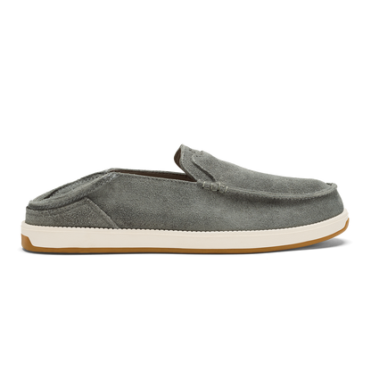 OluKai Kākaha Nia Men‘s Suede Slip-On Shoes - Ash
