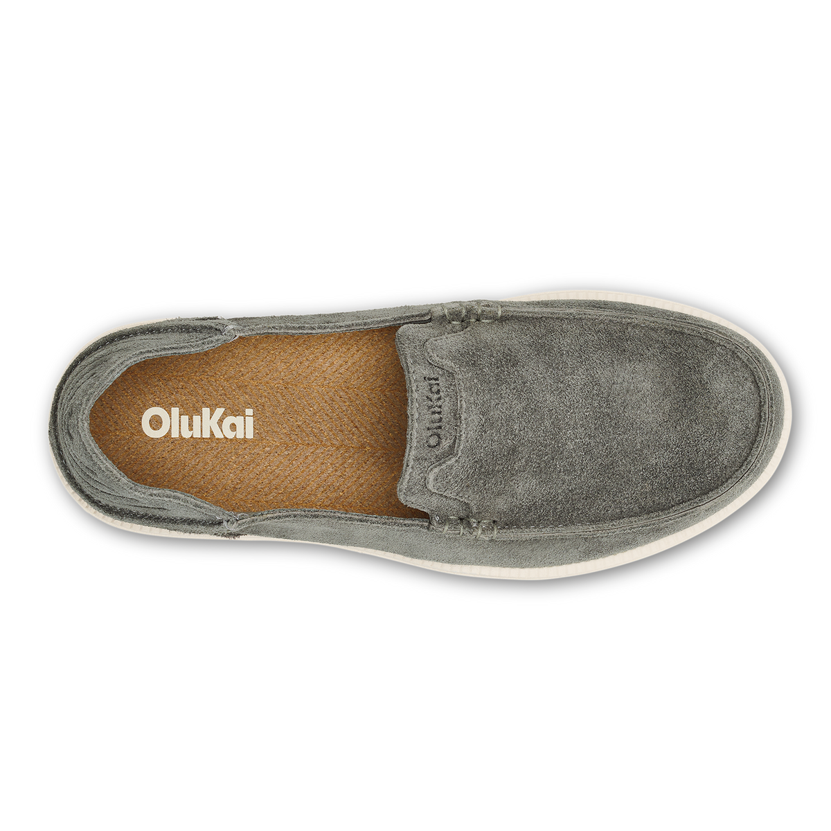 OluKai Kākaha Nia Men‘s Suede Slip-On Shoes - Ash