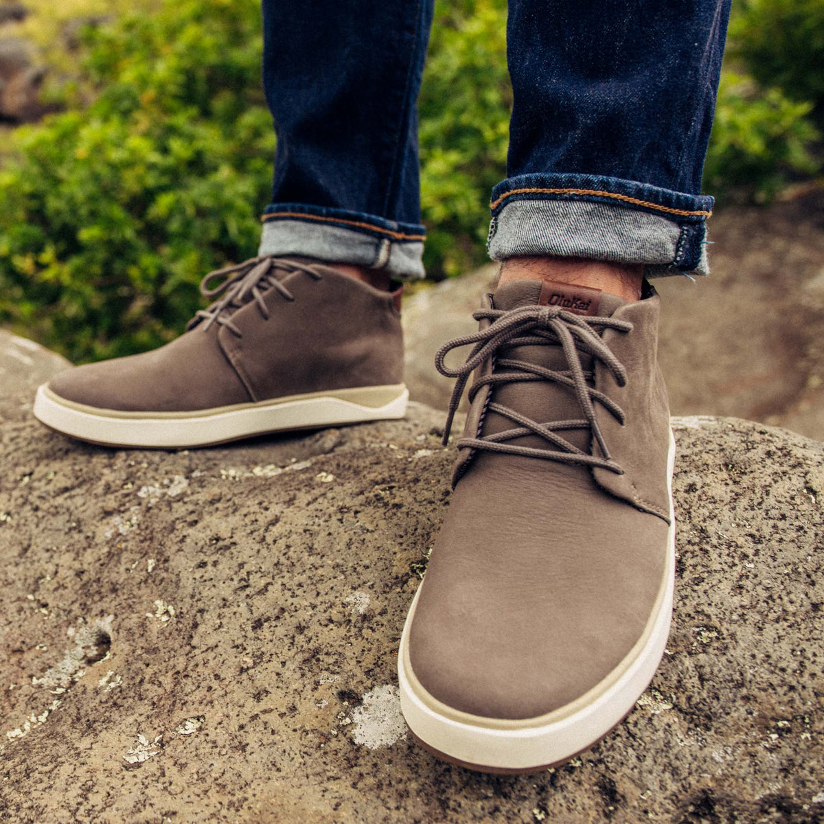 OluKai Papakū 'Ili Men’s Waterproof Leather Boots- Mustang
