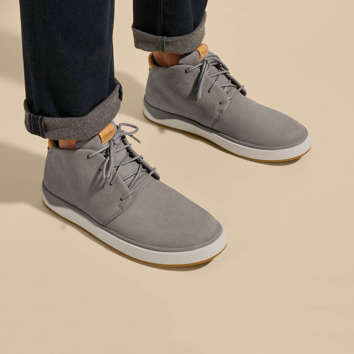 OluKai Papakū 'Ili Men’s Waterproof Leather Boots- Graphite