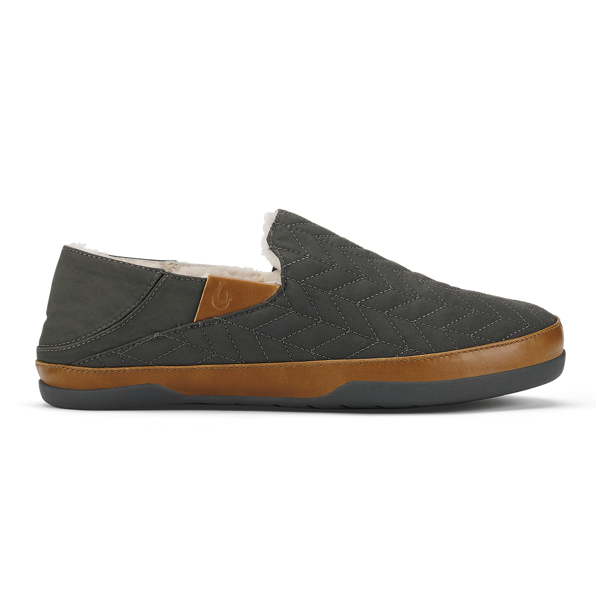 OluKai Hanohano Men’s Waxed Canvas Slippers - Dark Shadow