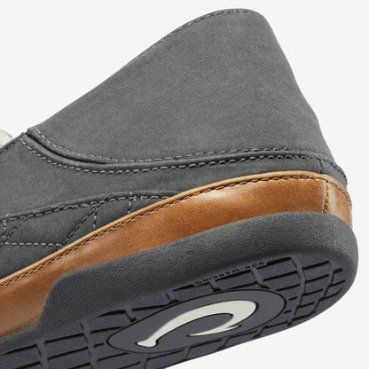 OluKai Hanohano Men’s Waxed Canvas Slippers - Dark Shadow
