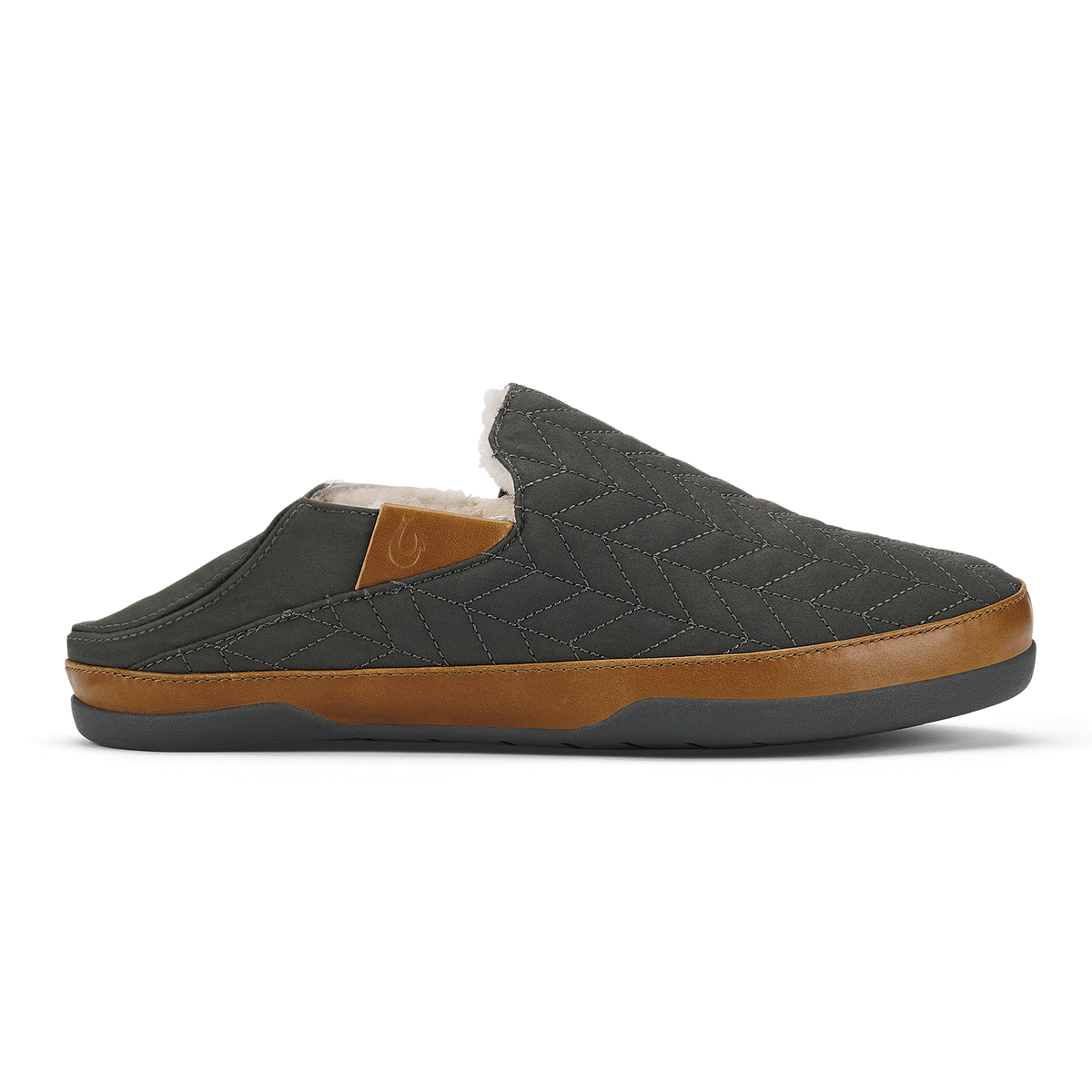 OluKai Hanohano Men’s Waxed Canvas Slippers - Dark Shadow