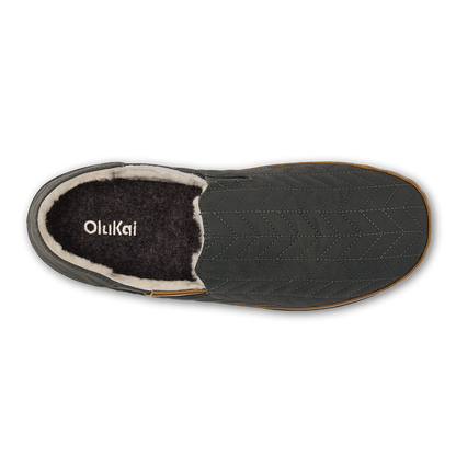OluKai Hanohano Men’s Waxed Canvas Slippers - Dark Shadow