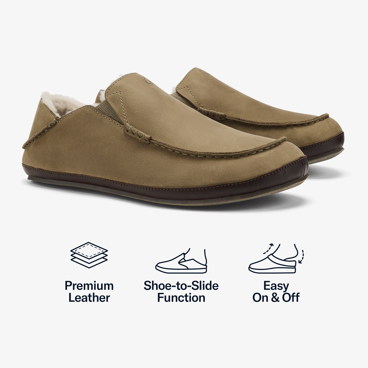 OluKai Moloā Slipper - Clay / Dk Java