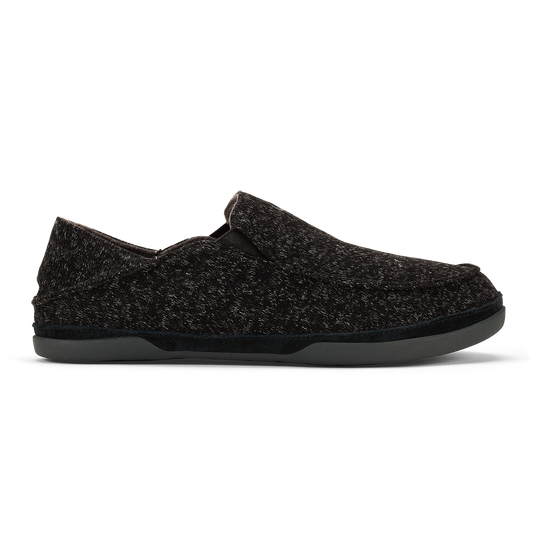 OluKai Moloā Hulu Men’s Wool Slippers - Black