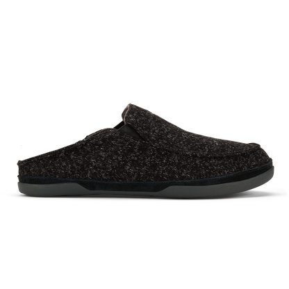OluKai Moloā Hulu Men’s Wool Slippers - Black