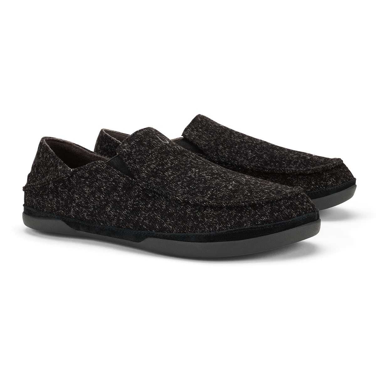 OluKai Moloā Hulu Men’s Wool Slippers - Black