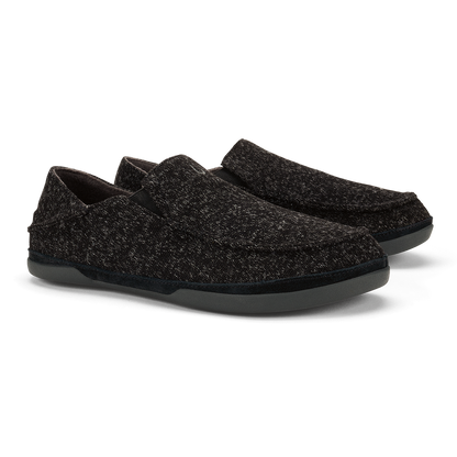 OluKai Moloā Hulu Men’s Wool Slippers - Black
