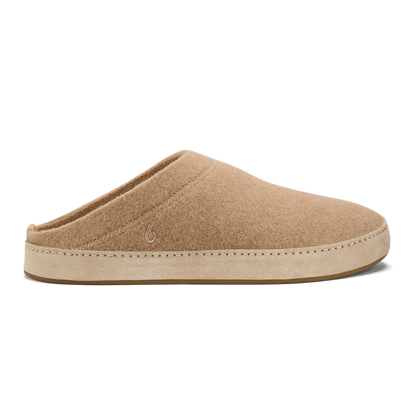 OluKai Hāmani Hulu Men’s Wool Mule Slippers - Oatmeal