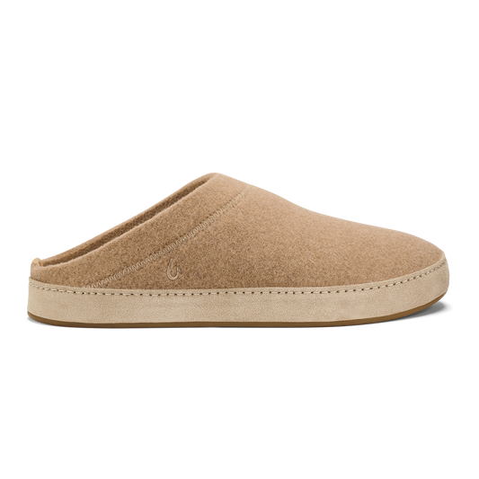 OluKai Hāmani Hulu Men’s Wool Mule Slippers - Oatmeal