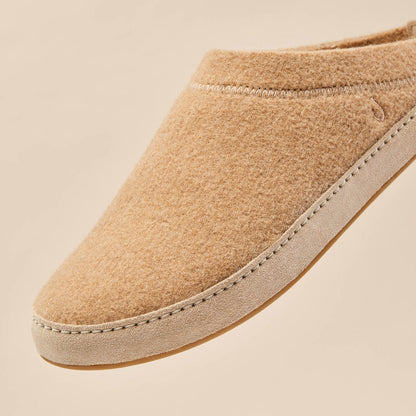 OluKai Hāmani Hulu Men’s Wool Mule Slippers - Oatmeal
