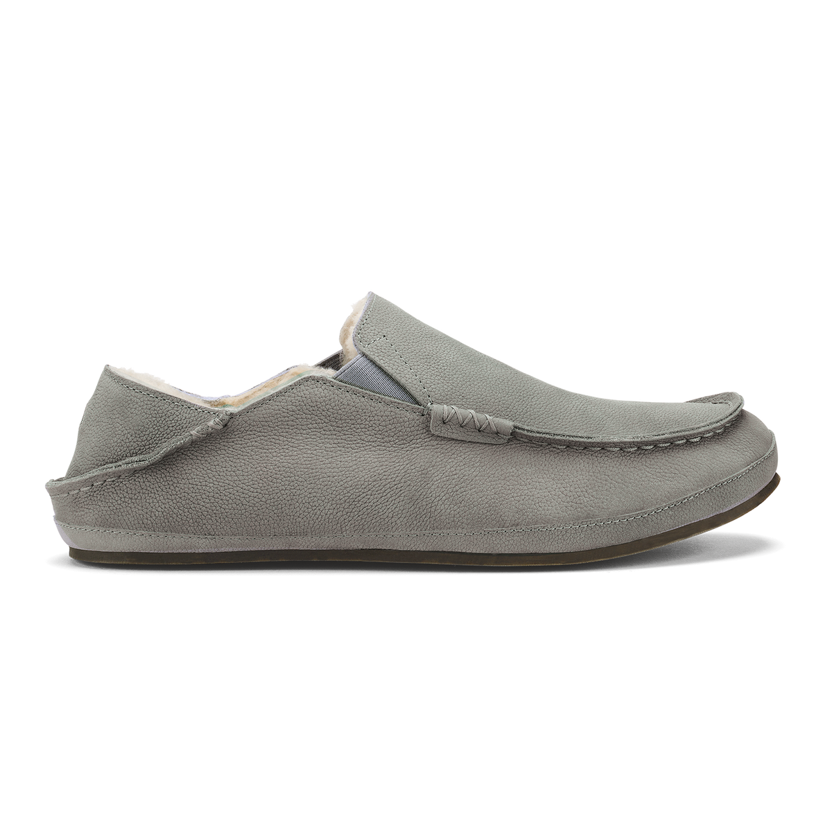 OluKai Moloā Men's Leather Slippers - Kona Coffee