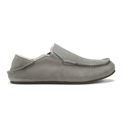 OluKai Moloā Men's Leather Slippers - Kona Coffee