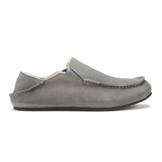 OluKai Moloā Men's Leather Slippers - Kona Coffee