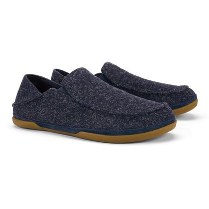 OluKai Moloā Hulu Men’s Wool Slippers - Trench Blue