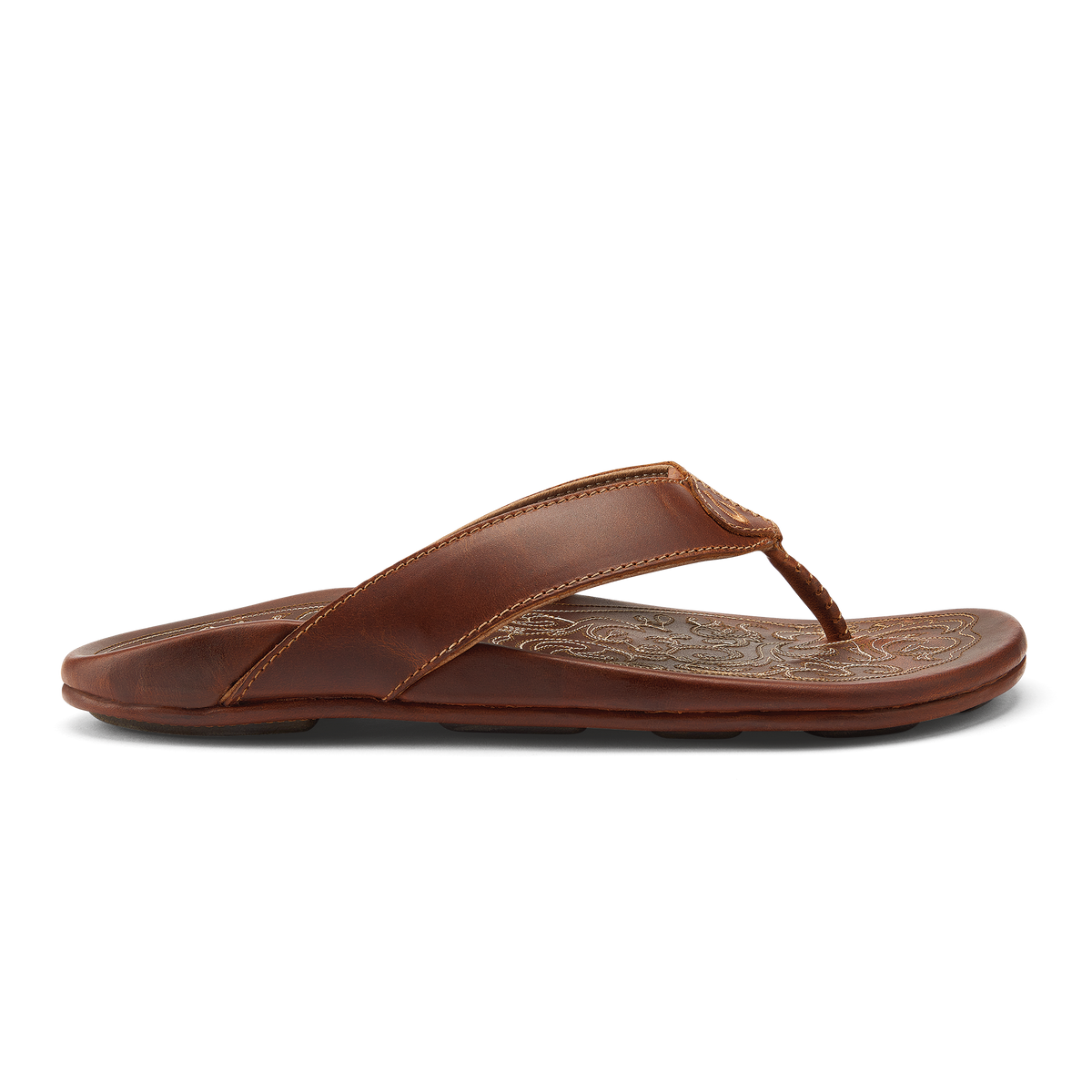 OluKai Mekila Men's Full-Grain Leather Beach Sandals - Natural