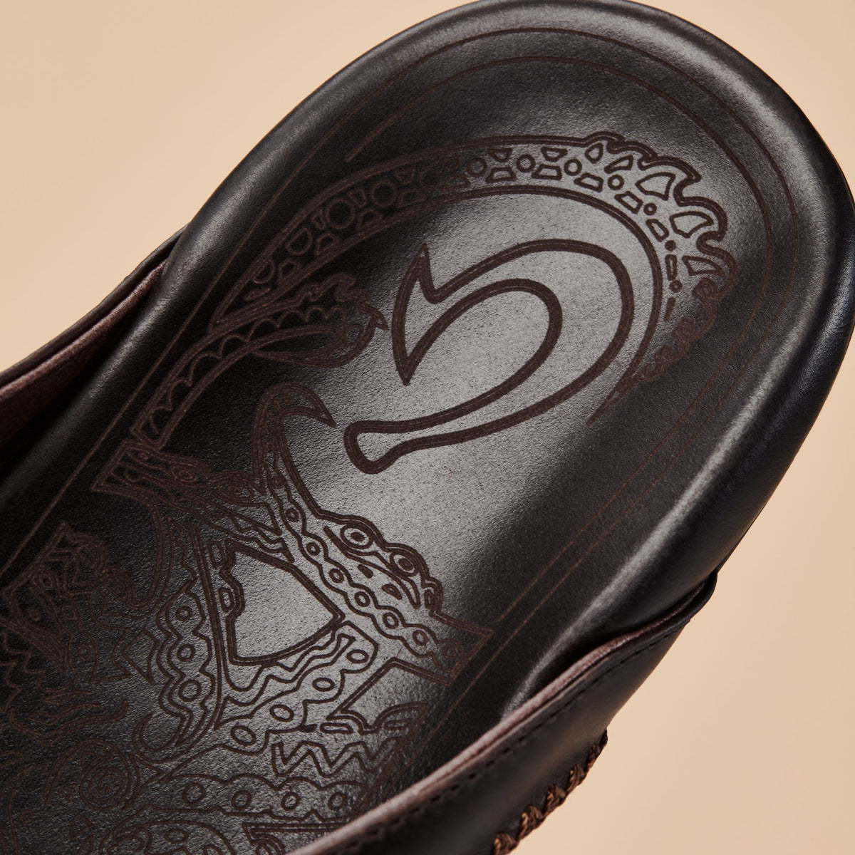 OluKai Mea Ola Men's Leather Beach Sandals - Dark Java