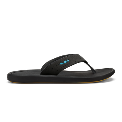 OluKai Ki‘i Men’s Water Ready Beach Sandals - Lava Rock / Bold Blue