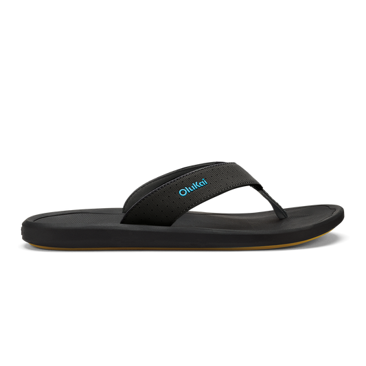 OluKai Ki‘i Men’s Water Ready Beach Sandals - Lava Rock / Bold Blue