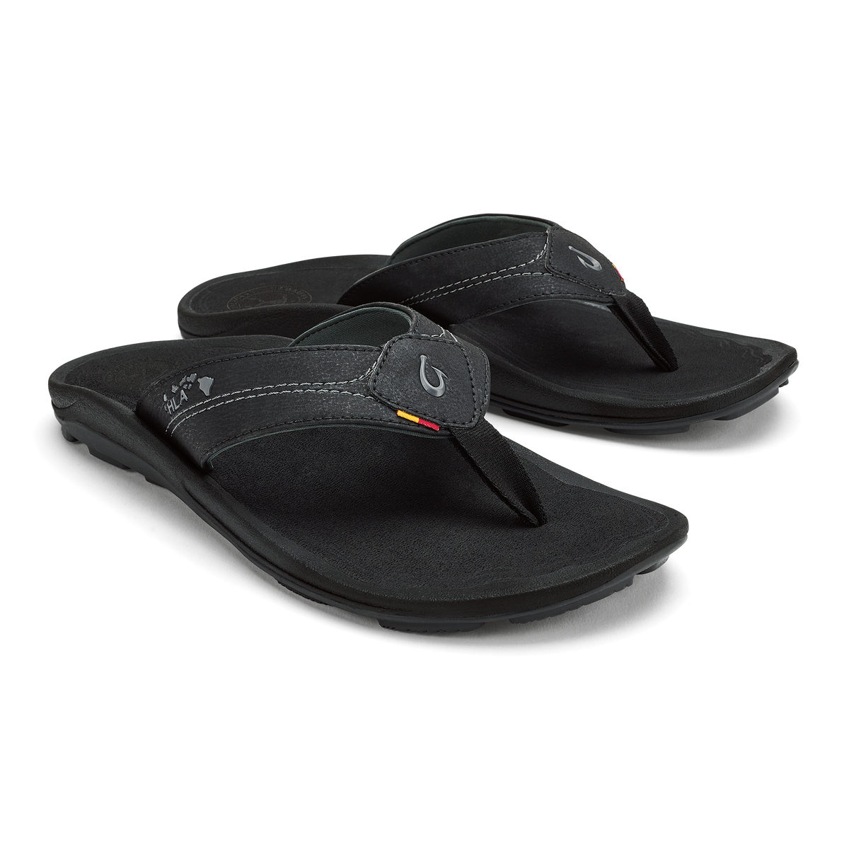 OluKai Kīpī Men’s Comfortable Beach Sandals - Black