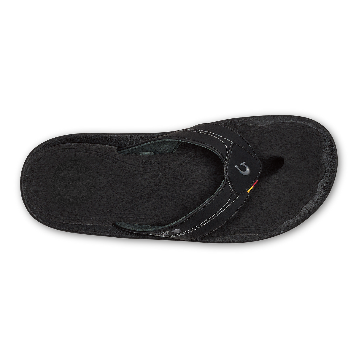 OluKai Kīpī Men’s Comfortable Beach Sandals - Black