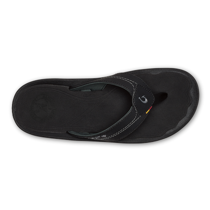 OluKai Kīpī Men’s Comfortable Beach Sandals - Black
