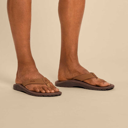 OluKai ‘Ohana Men's Best Selling Beach Sandals - Tan / Dark Java