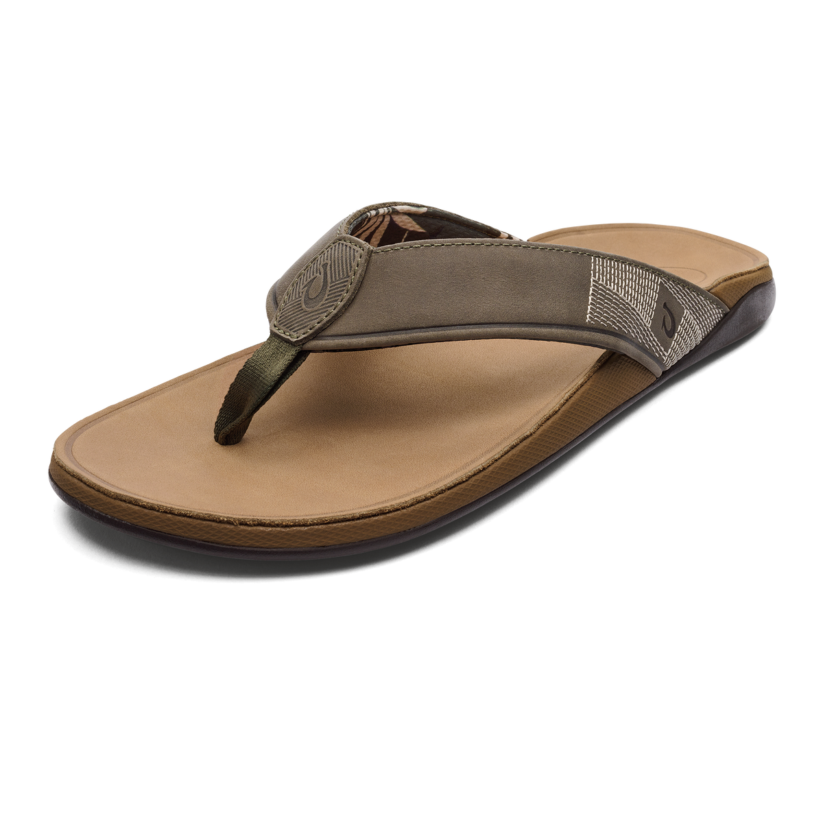 OluKai Tuahine Men's Waterproof Leather Beach Sandals - Hunter
