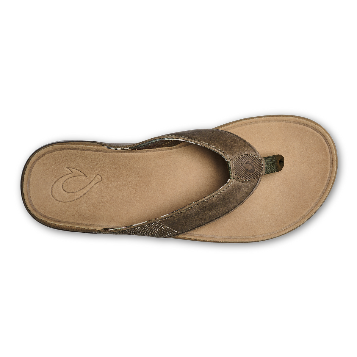 OluKai Tuahine Men's Waterproof Leather Beach Sandals - Hunter