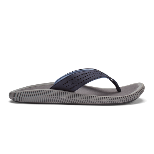 OluKai Ulele Men's Beach Sandals - Blue Depth / Charcoal