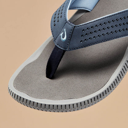 OluKai Ulele Men's Beach Sandals - Blue Depth / Charcoal