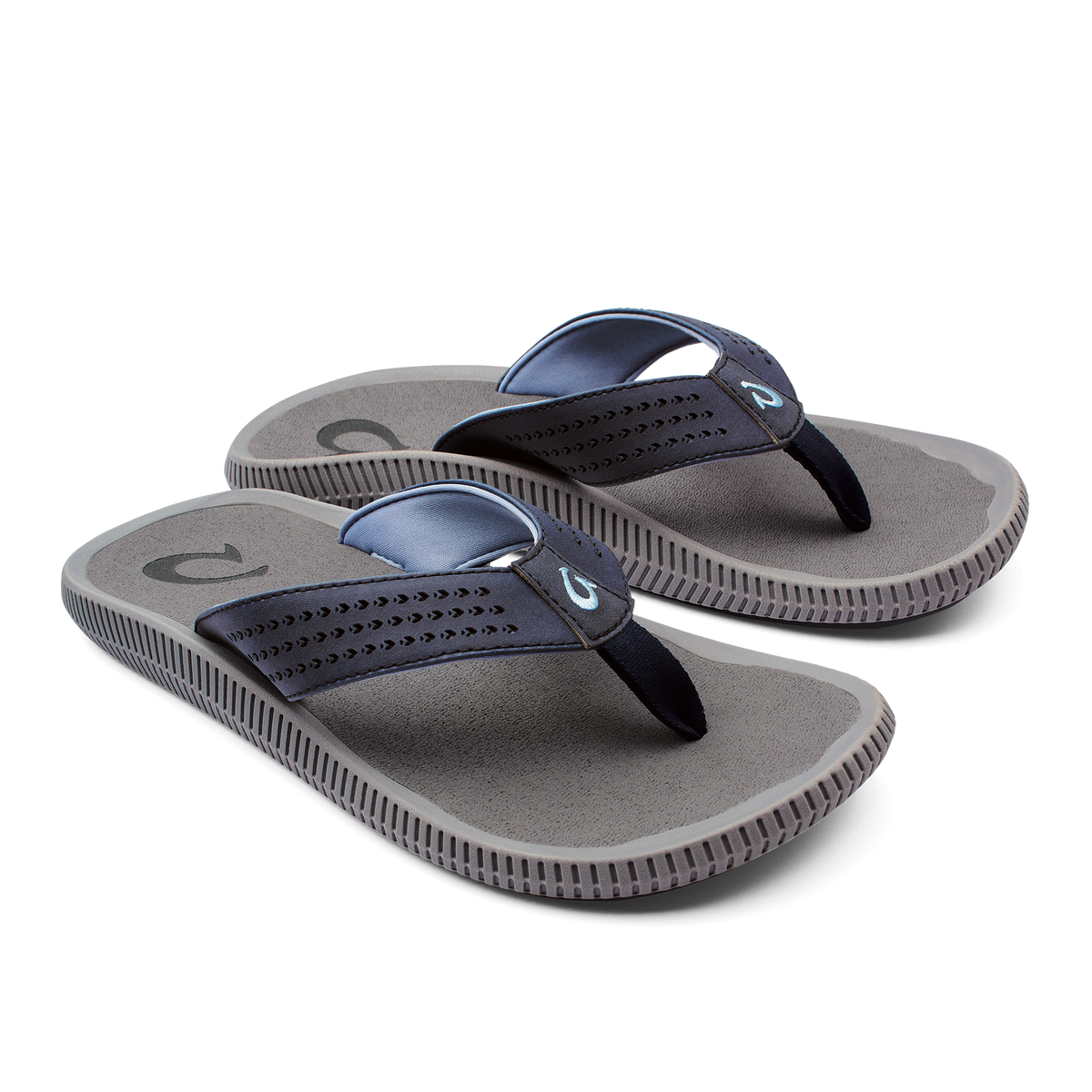 OluKai Ulele Men's Beach Sandals - Blue Depth / Charcoal