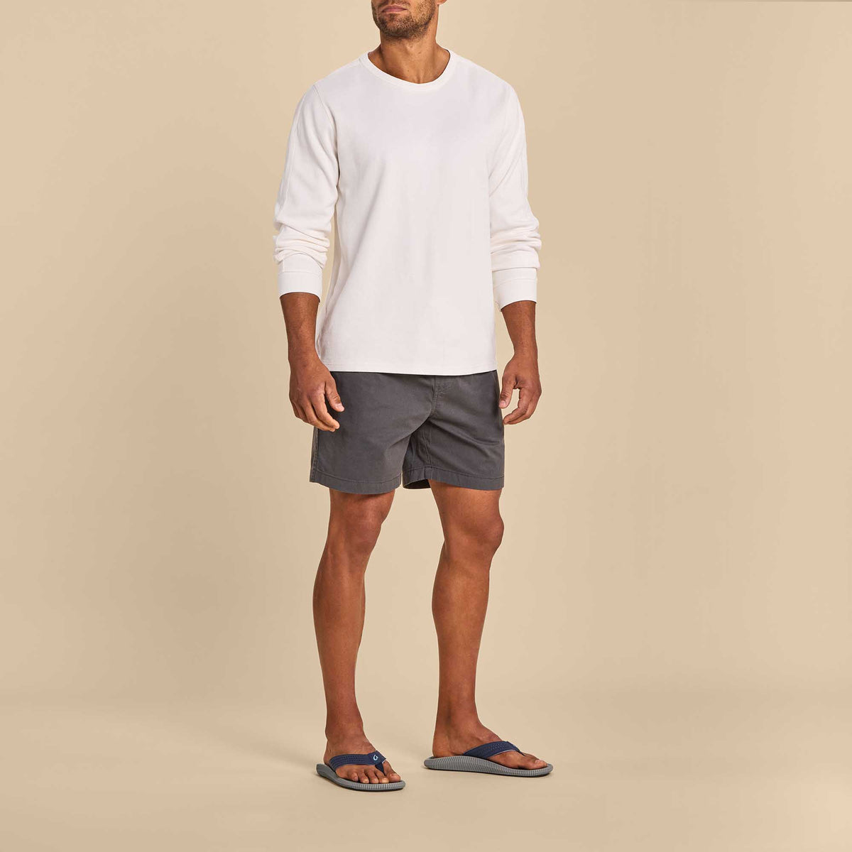 OluKai Ulele Men's Beach Sandals - Blue Depth / Charcoal