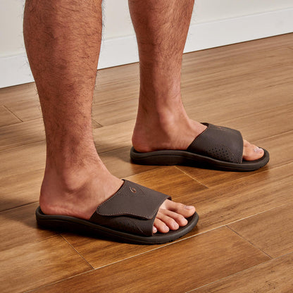 OluKai Nalu Slide Men's Beach Slide Sandals - Dark Java