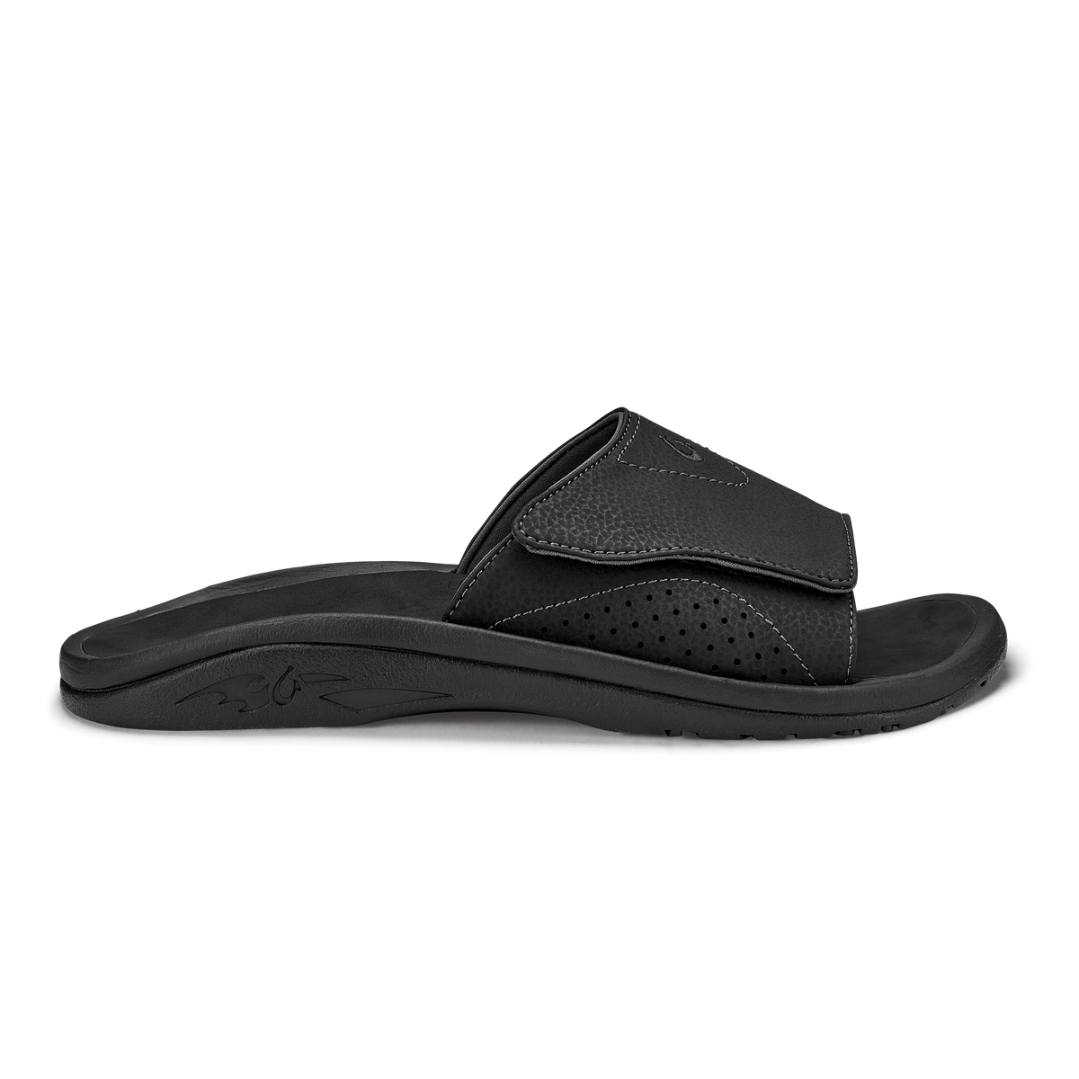 OluKai Nalu Slide Men's Beach Slide Sandals - Black
