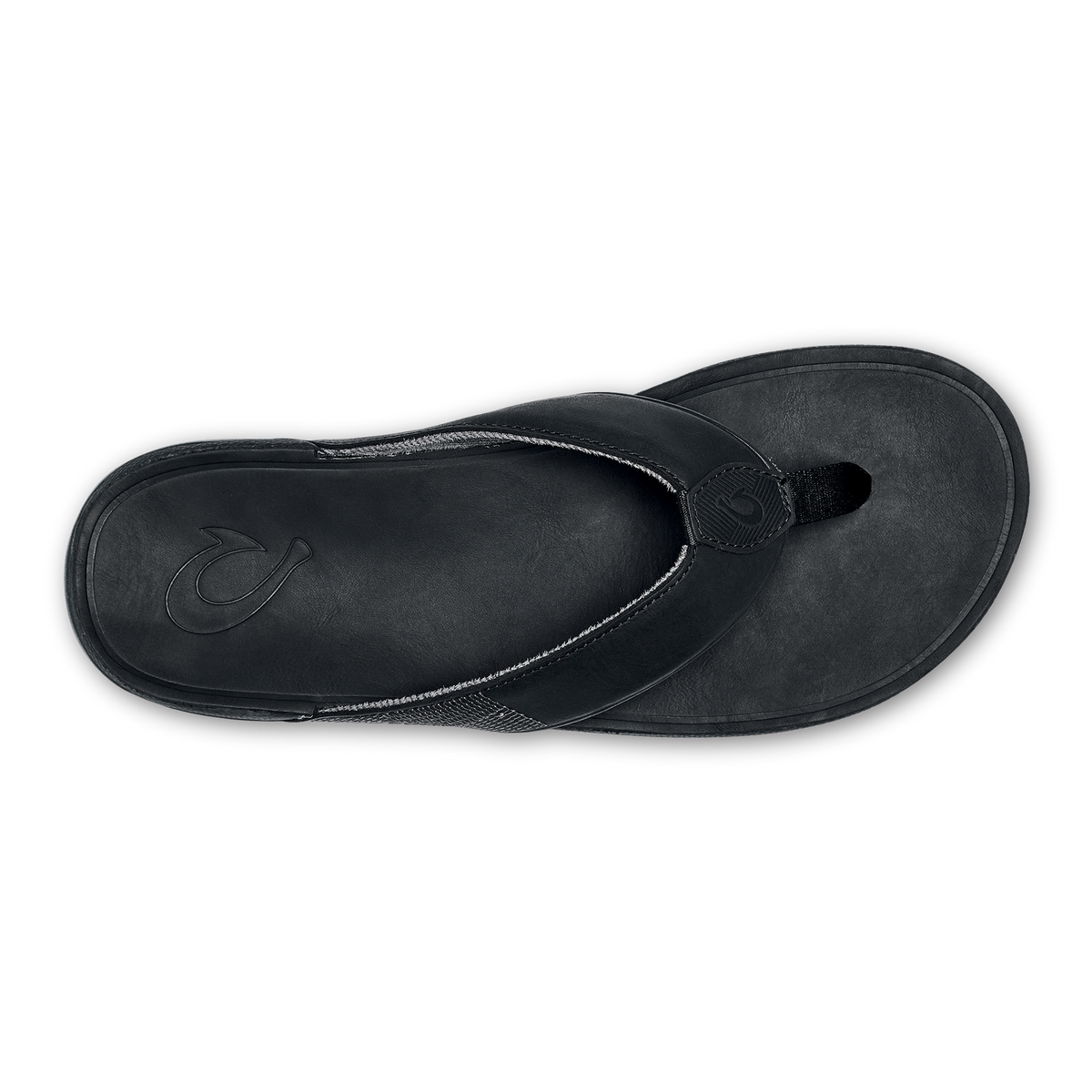 OluKai Tuahine Men's Waterproof Leather Beach Sandals - Black