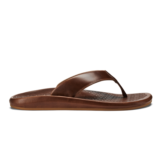 OluKai ‘Ilikai Men‘s Leather Sandals - Toffee