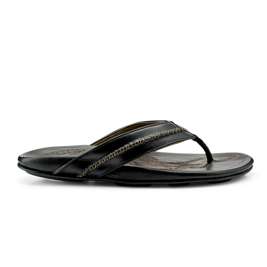 OluKai OluKai Mea Ola - Black | Men's Leather Beach Sandals