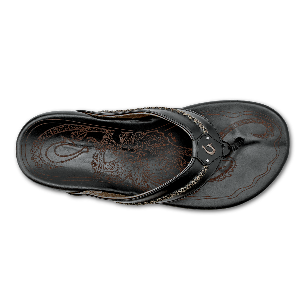 OluKai OluKai Mea Ola - Black | Men's Leather Beach Sandals