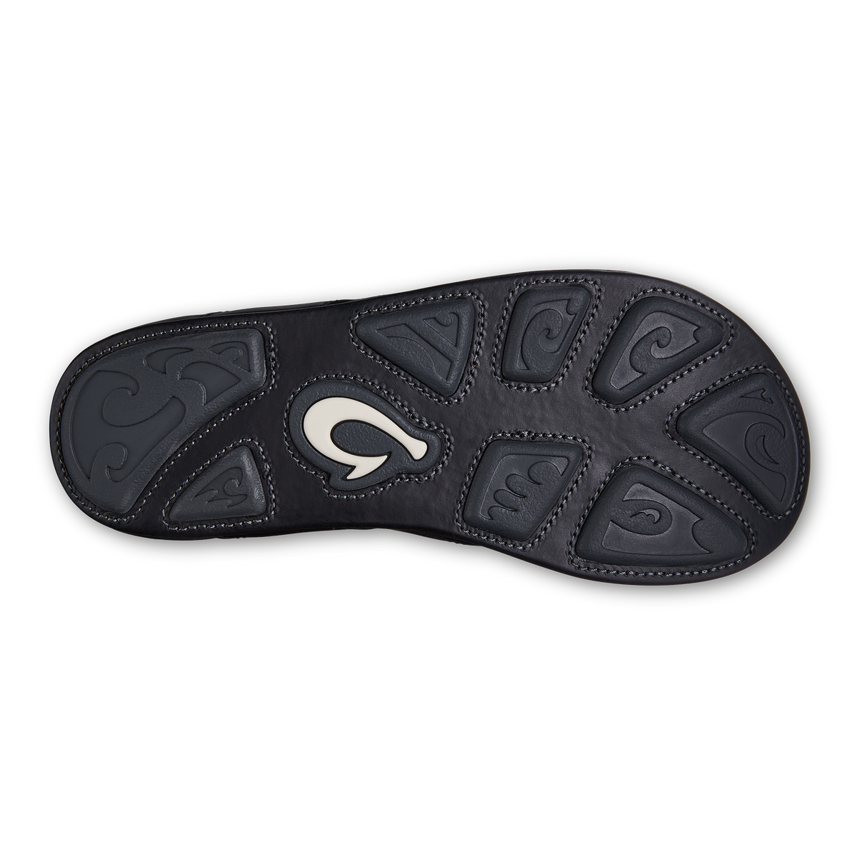 OluKai Mekila Men's Full-Grain Leather Beach Sandals - Black