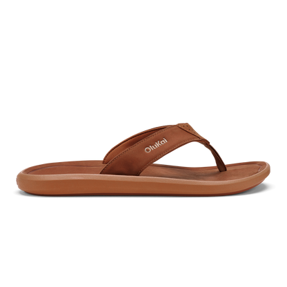 OluKai Pili Men’s Waterproof Leather Sandals - Fox