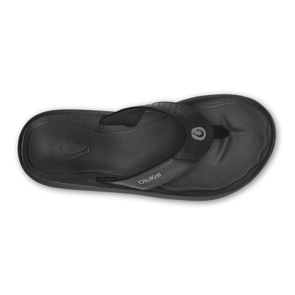OluKai Pili Men’s Waterproof Leather Sandals - Lava Rock