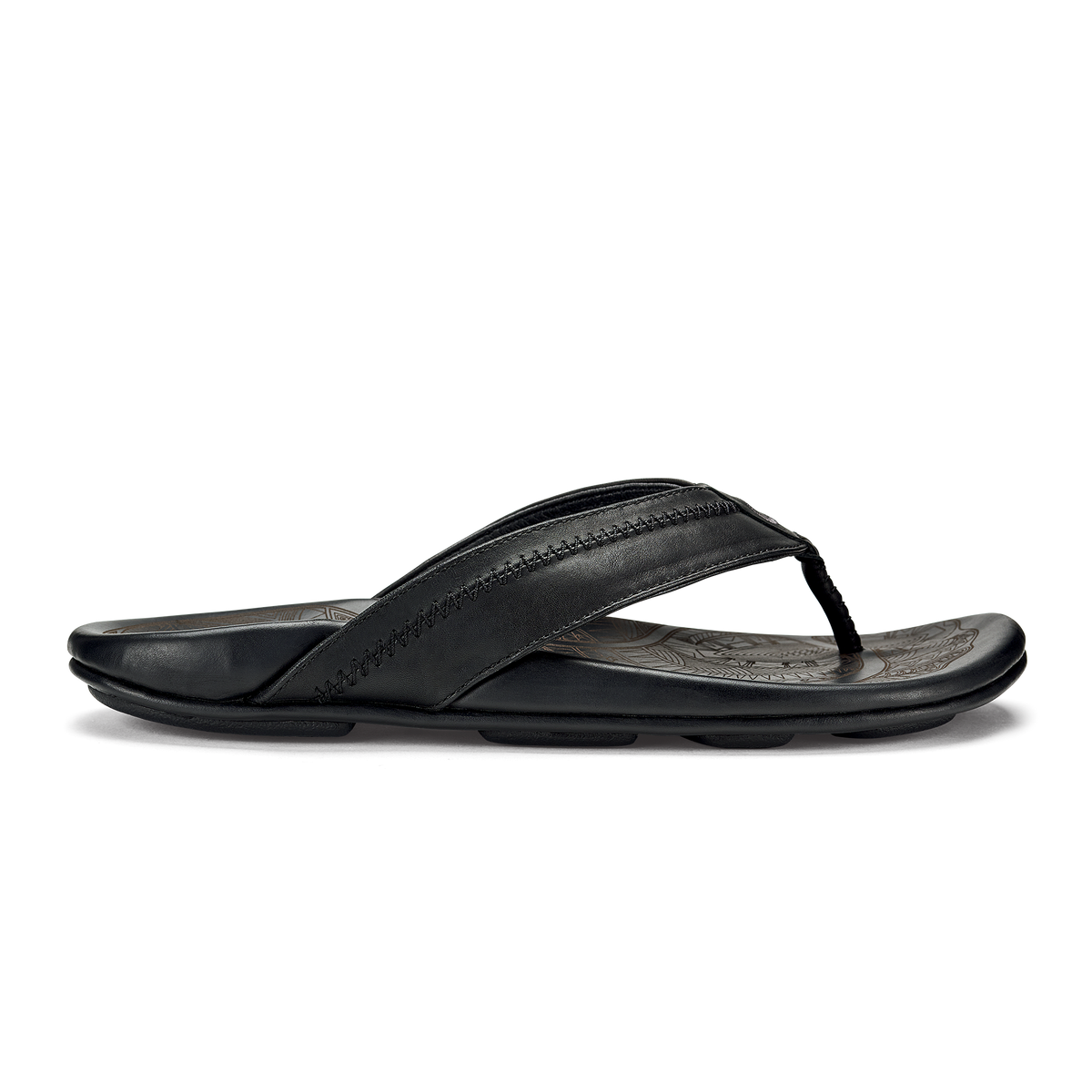 OluKai Hiapo - Lava Rock Men’s Leather Beach Sandals