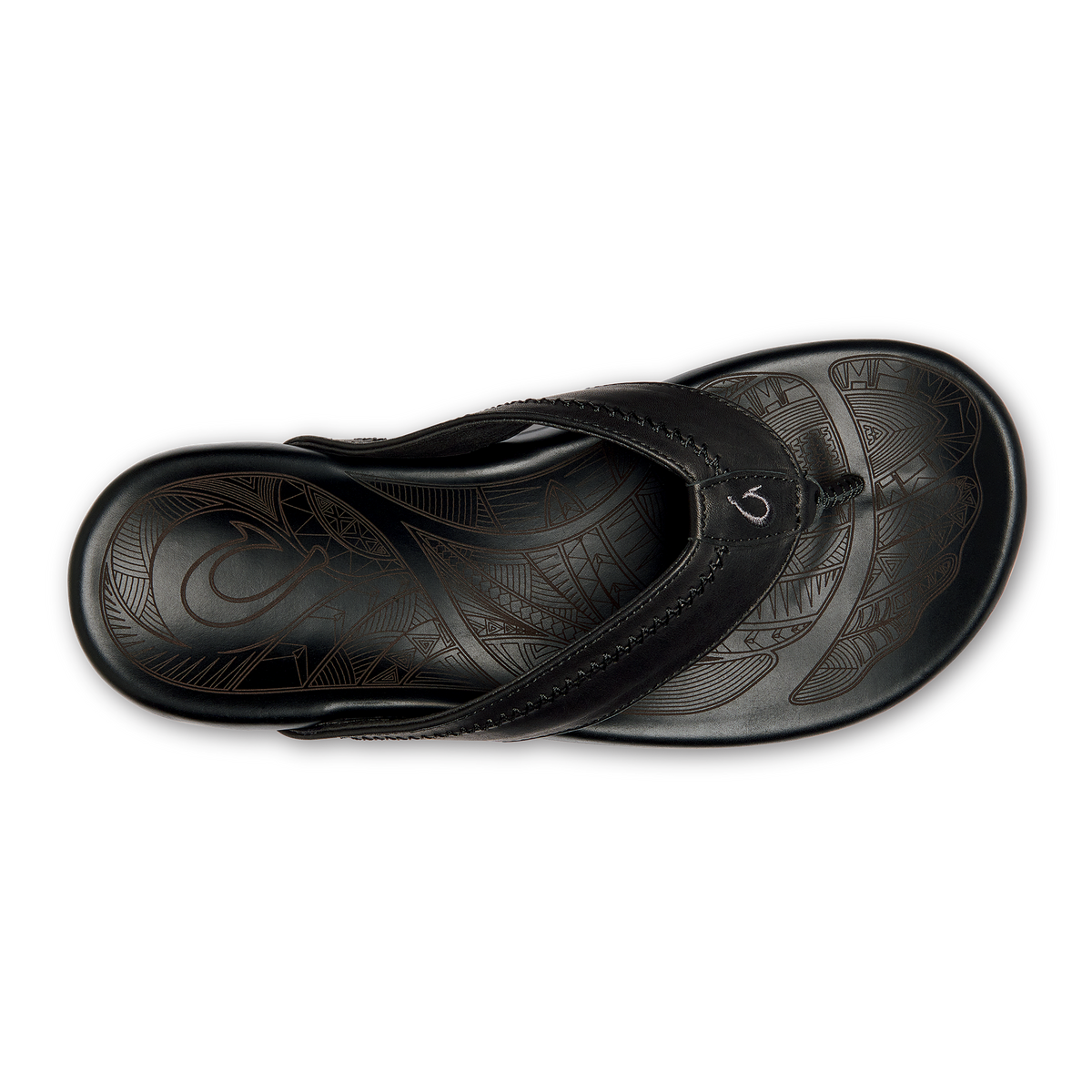 OluKai Hiapo - Lava Rock Men’s Leather Beach Sandals