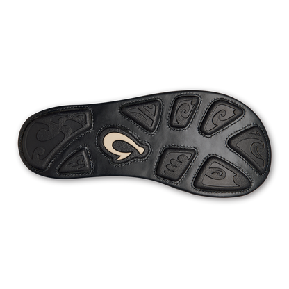 OluKai Hiapo - Lava Rock Men’s Leather Beach Sandals