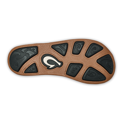 OluKai Hiapo -Dark Java / Toffee Men’s Leather Beach Sandals