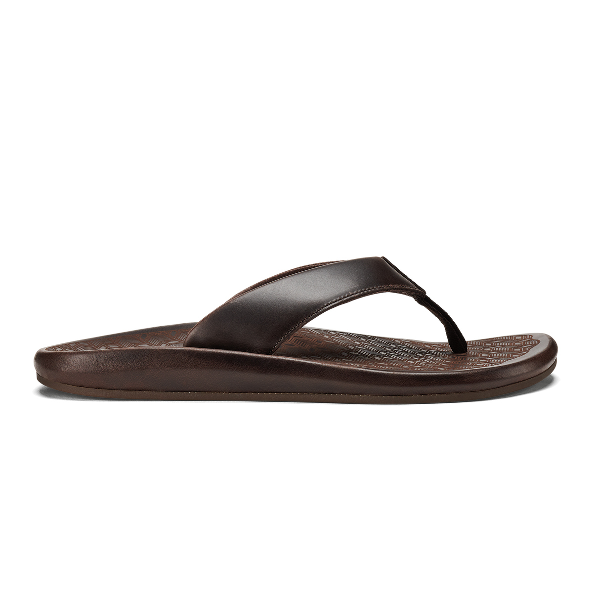 OluKai ‘Ilikai Men‘s Leather Beach Sandals - Dark Wood